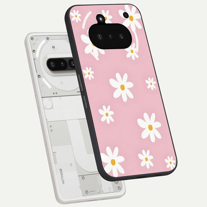  Soft Daisy Bliss back cover For Nothing Phone 3A slim fit glass case with vibrant aesthetic design