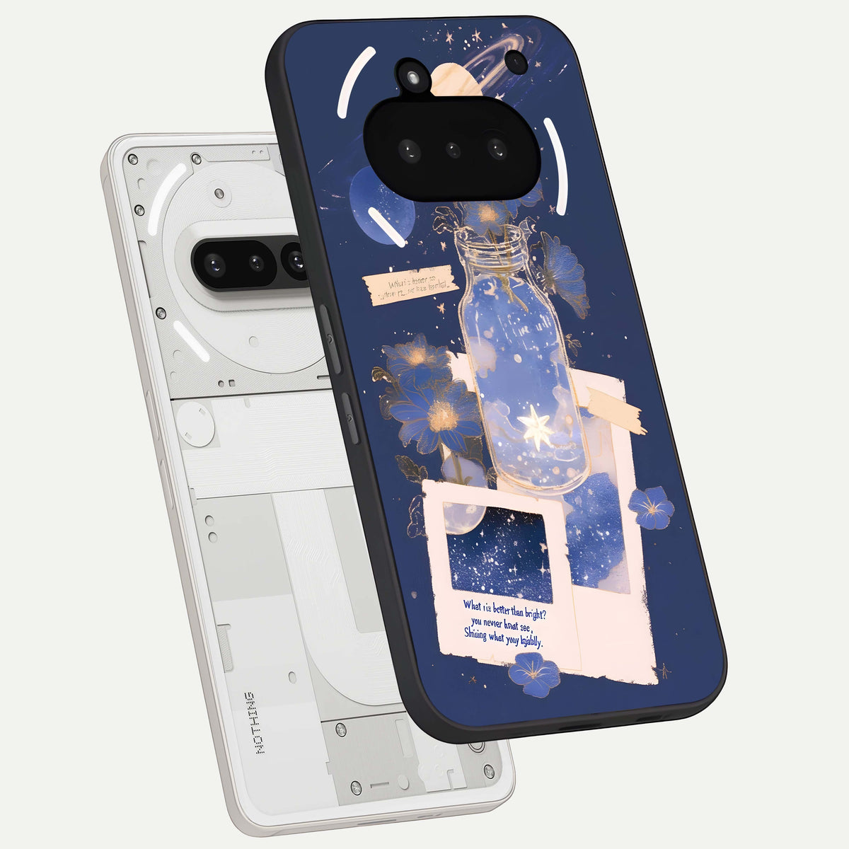  Starlit Cosmic Jar back cover For Nothing Phone 3A slim fit glass case with vibrant aesthetic design