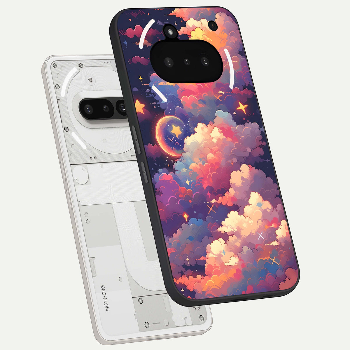  Starlit Dream Clouds back cover For Nothing Phone 3A slim fit glass case with vibrant aesthetic design
