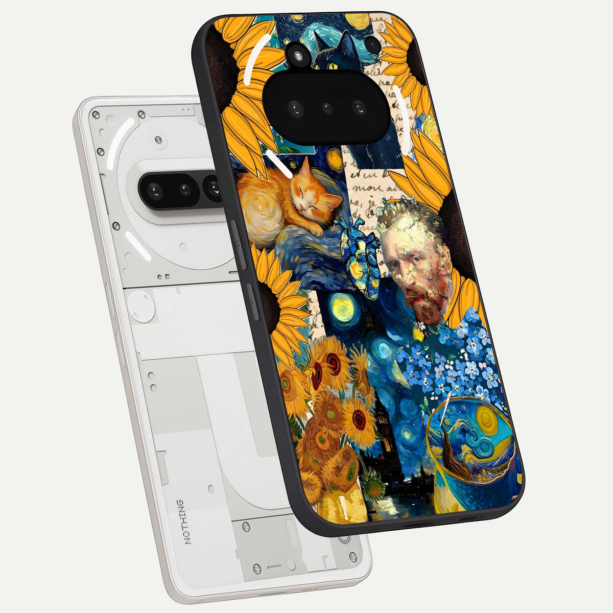  Sunflower Chic Mood Custom Name back cover For Nothing Phone 3A slim fit glass case with vibrant aesthetic design