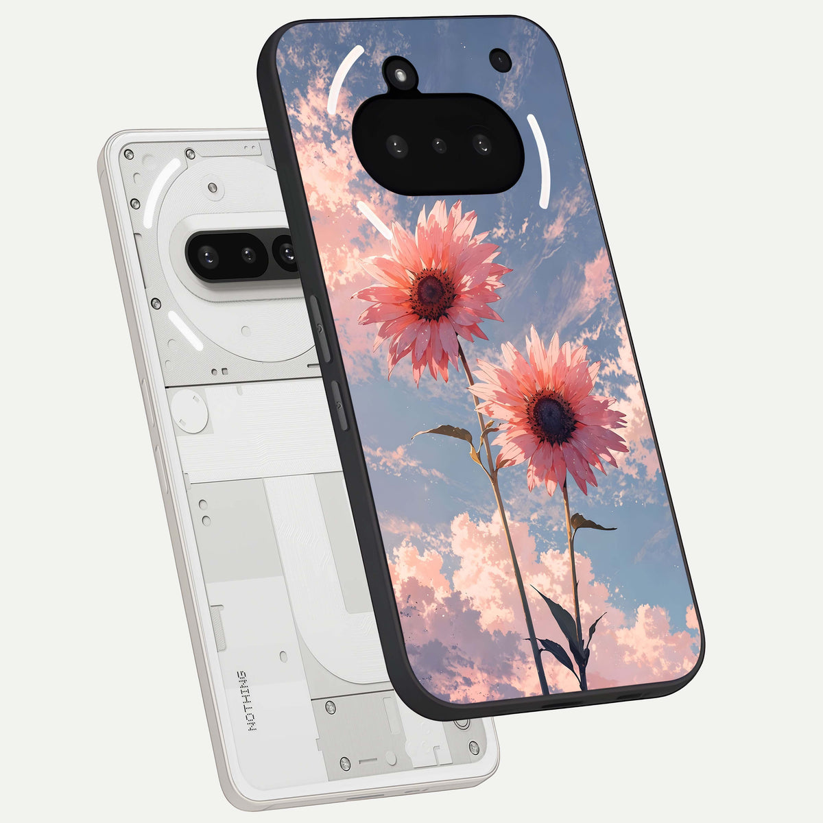  Sun Moon Balance back cover For Nothing Phone 3A slim fit glass case with vibrant aesthetic design