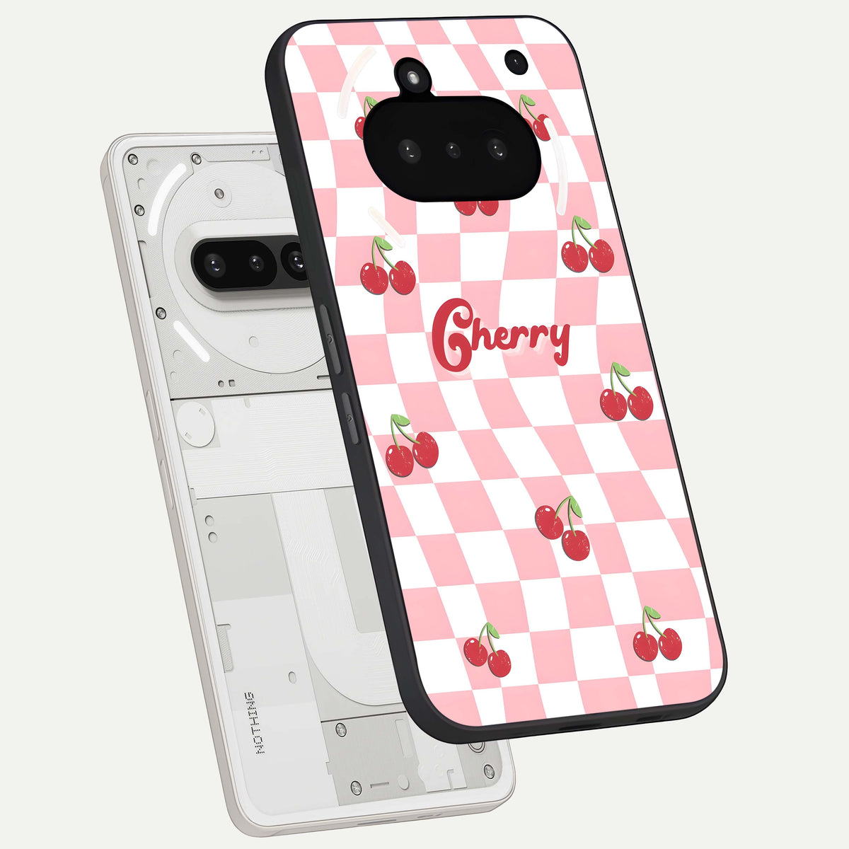  Sweet Cherry Vibes back cover For Nothing Phone 3A slim fit glass case with vibrant aesthetic design