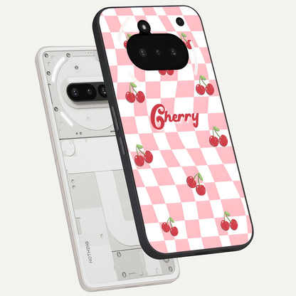  Sweet Cherry Vibes back cover For Nothing Phone 3A slim fit glass case with vibrant aesthetic design