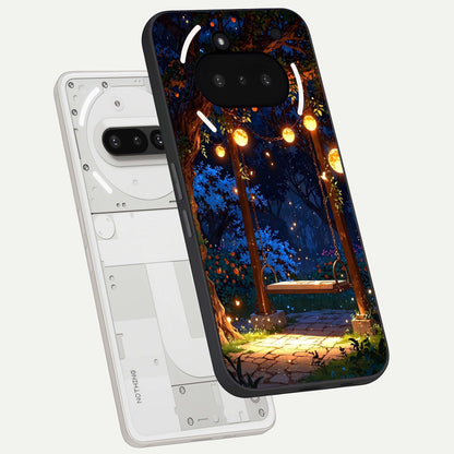  Twilight Garden Swing back cover For Nothing Phone 3A slim fit glass case with vibrant aesthetic design