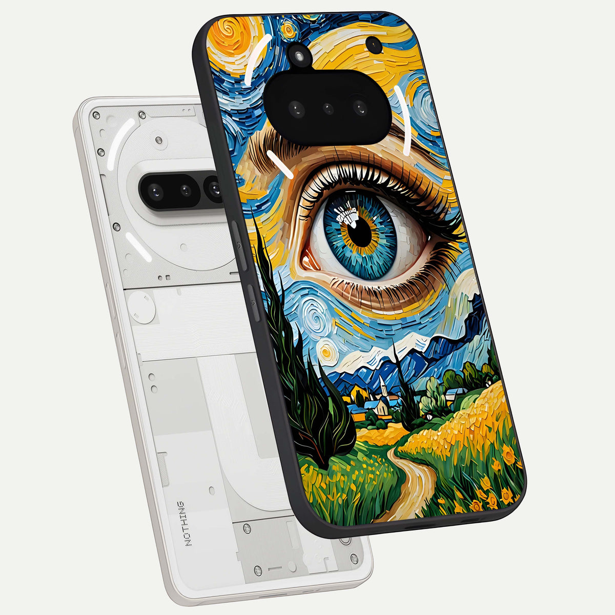  Van Gogh Eye back cover For Nothing Phone 3A slim fit glass case with vibrant aesthetic design