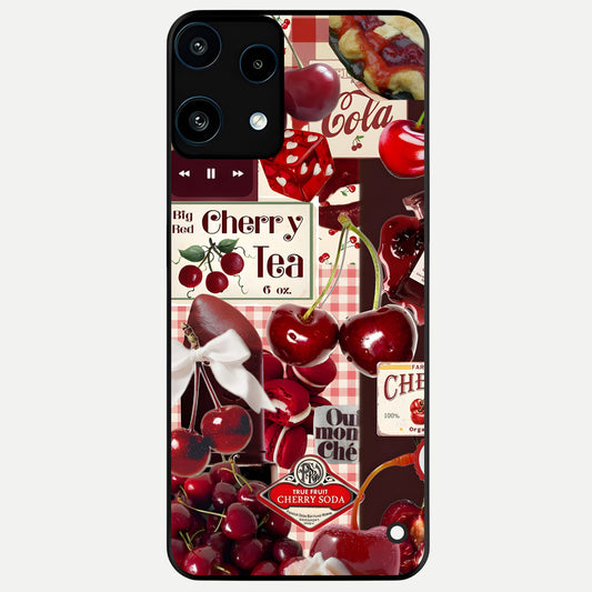  Aesthetic Cherry Tea Glass Case For Nothing Phone 3A Lite back cover – full design glossy printed glass finish