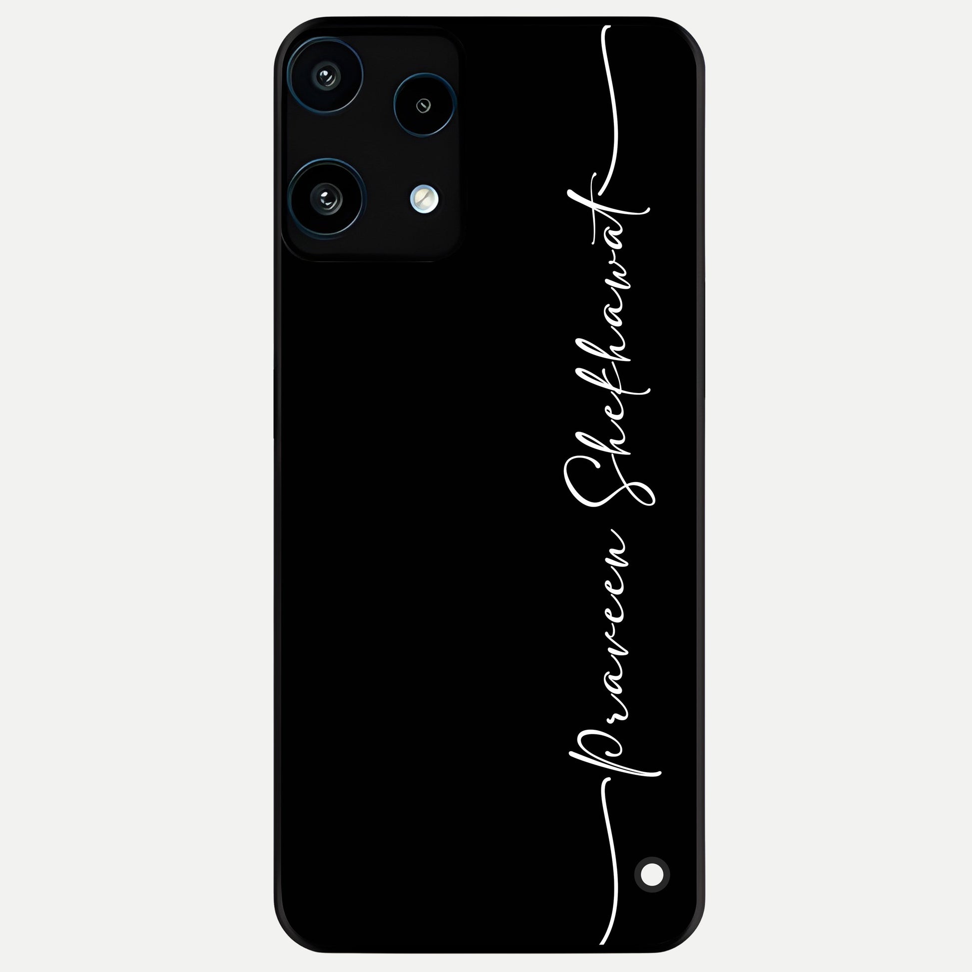  Black Tune Custom Name Glass Case For Nothing Phone 3A Lite back cover – full design glossy printed glass finish