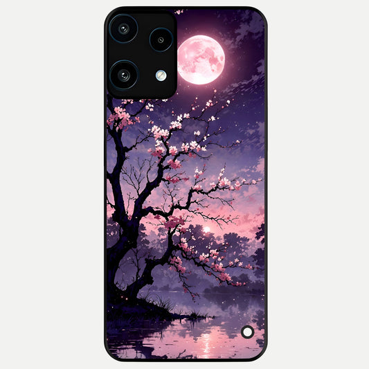  Blossom Pink Moon Glass Case For Nothing Phone 3A Lite back cover – full design glossy printed glass finish