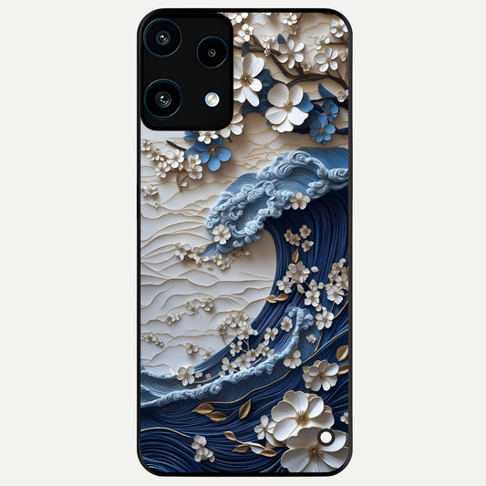  Blossom Wave Art Glass Case For Nothing Phone 3A Lite back cover – full design glossy printed glass finish