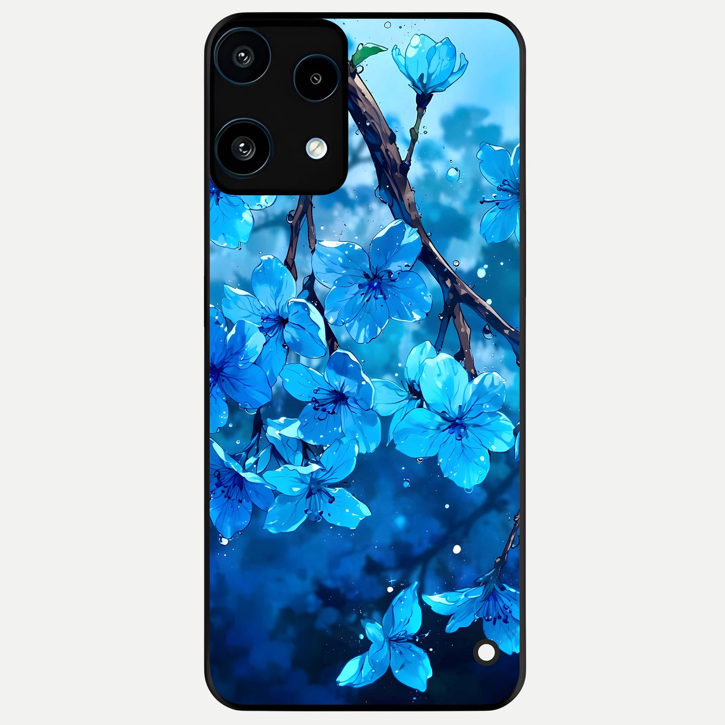  Blue Blossoms Branch Glass Case For Nothing Phone 3A Lite back cover – full design glossy printed glass finish