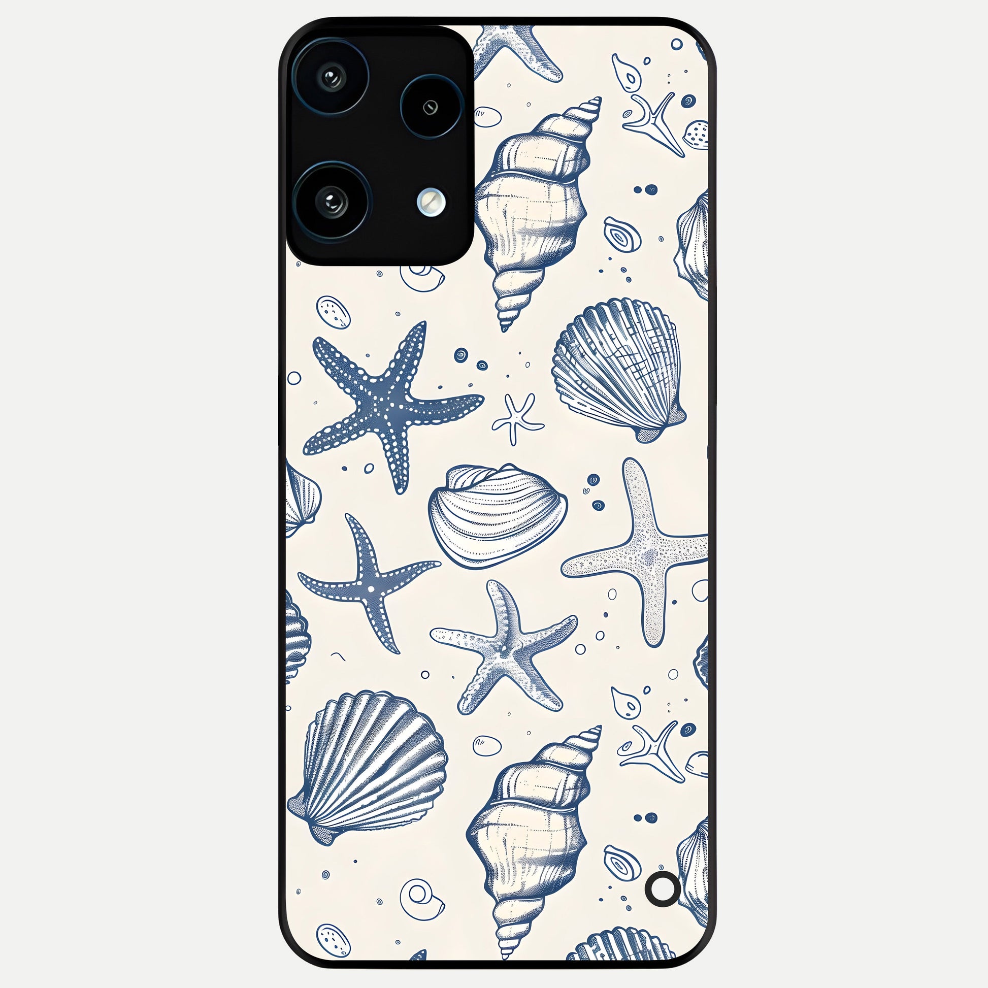  Blue Ocean Outline Glass Case For Nothing Phone 3A Lite back cover – full design glossy printed glass finish