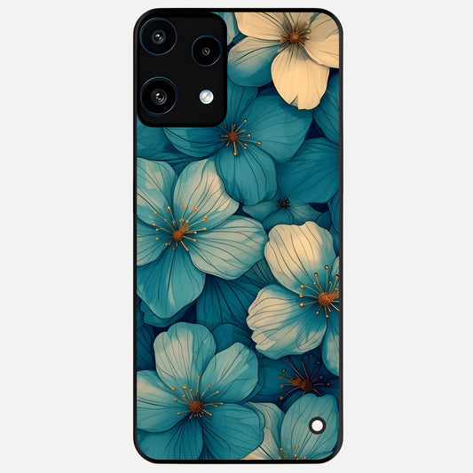  Blue Shade Floral Glass Case For Nothing Phone 3A Lite back cover – full design glossy printed glass finish