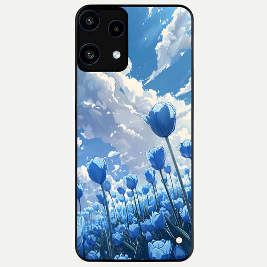  Blue Tulip Clouds Glass Case For Nothing Phone 3A Lite back cover – full design glossy printed glass finish