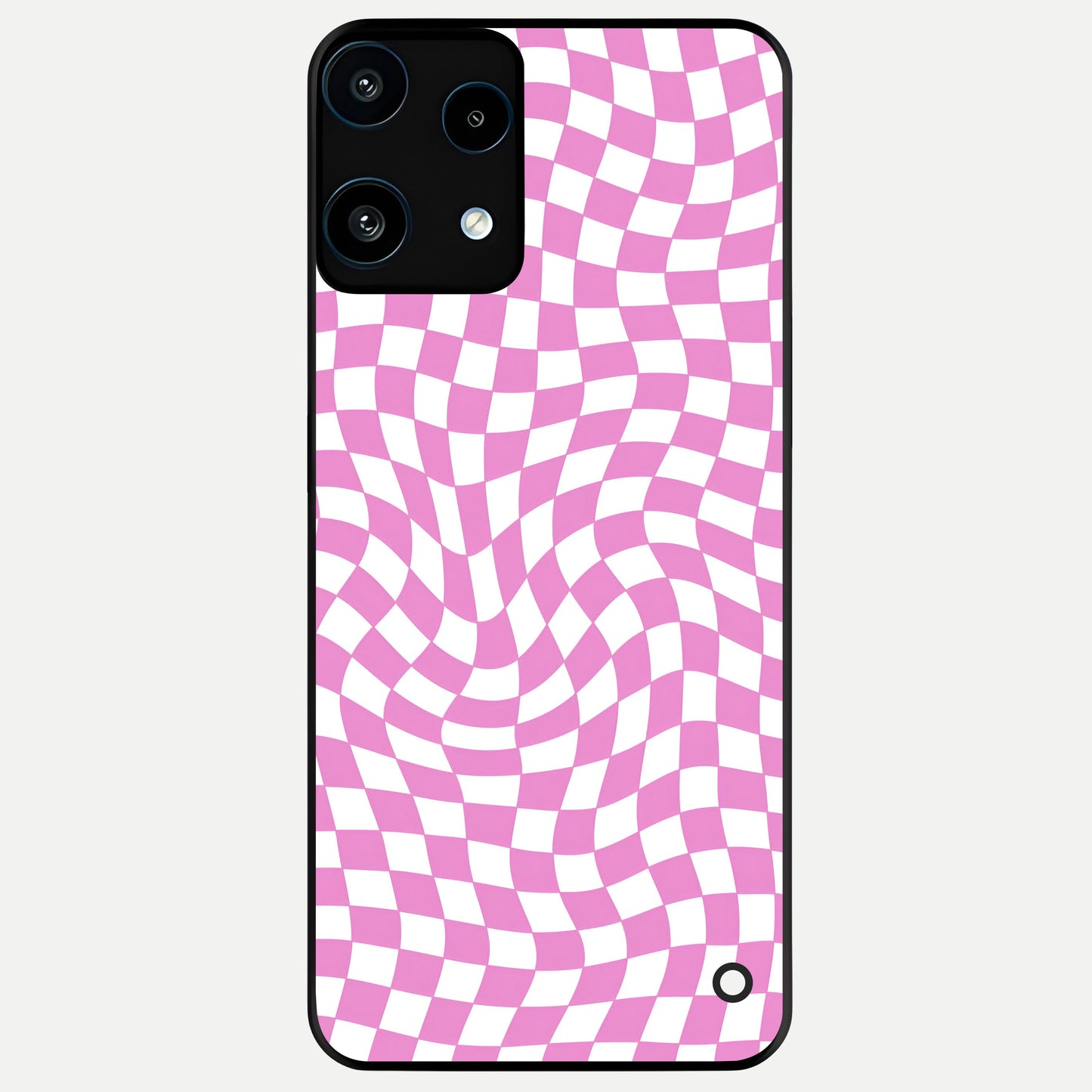  Bubblegum Check Wave Glass Case For Nothing Phone 3A Lite back cover – full design glossy printed glass finish