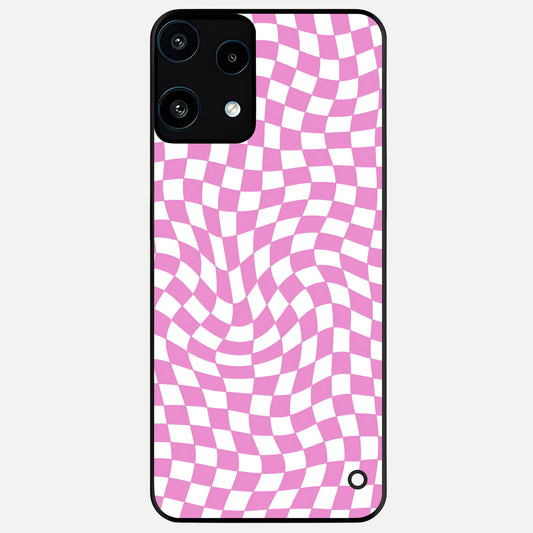  Bubblegum Check Wave Glass Case For Nothing Phone 3A Lite back cover – full design glossy printed glass finish