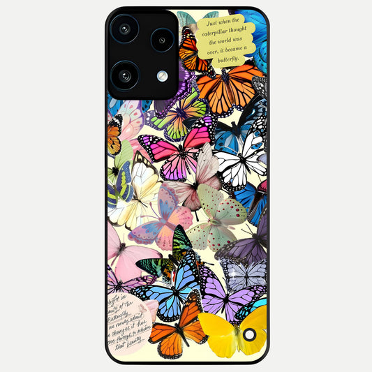  Butterflies Petal Dream Glass Case For Nothing Phone 3A Lite back cover – full design glossy printed glass finish
