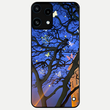  Butterfly Night Magic Glass Case For Nothing Phone 3A Lite back cover – full design glossy printed glass finish