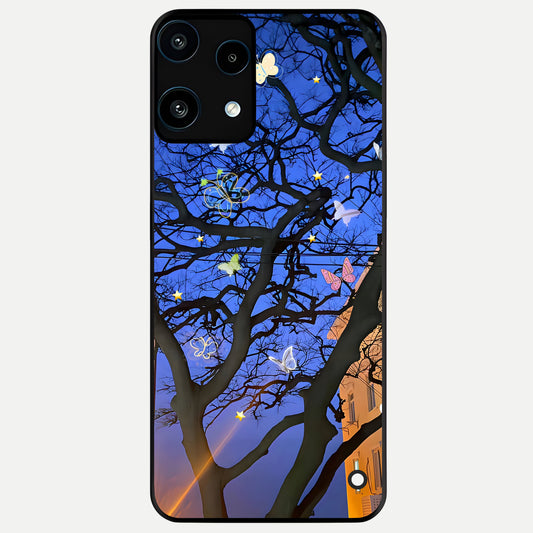  Butterfly Night Magic Glass Case For Nothing Phone 3A Lite back cover – full design glossy printed glass finish