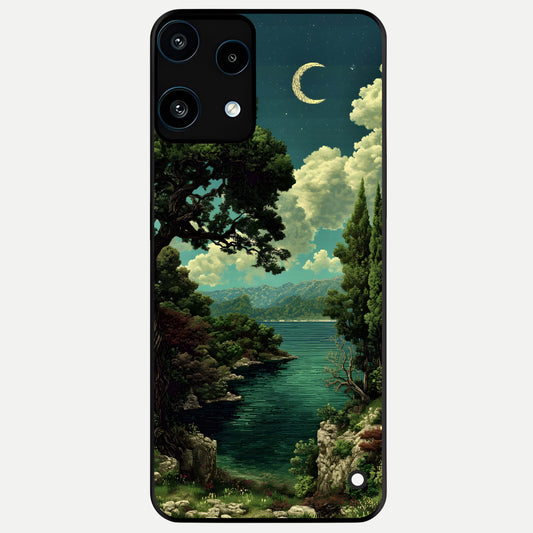  Celestial Lake Peace Glass Case For Nothing Phone 3A Lite back cover – full design glossy printed glass finish