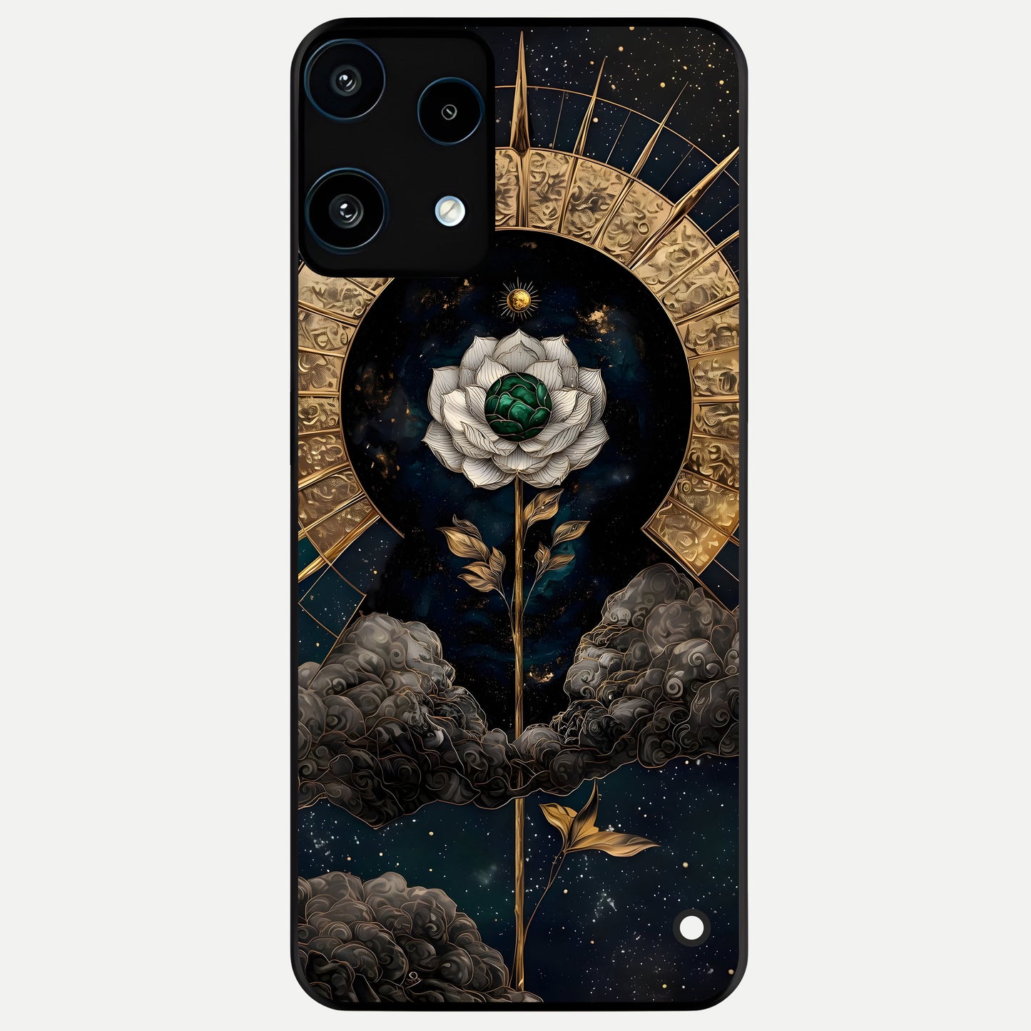  Celestial Lotus Morang Glass Case For Nothing Phone 3A Lite back cover – full design glossy printed glass finish