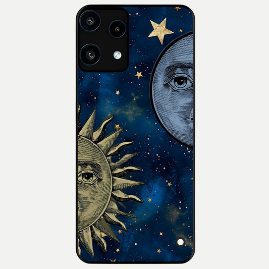  Celestial Moon With Sun Glass Case For Nothing Phone 3A Lite back cover – full design glossy printed glass finish