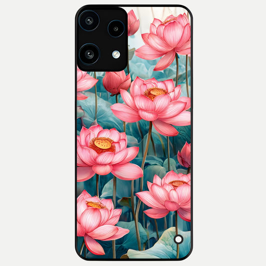  Celestial Pink Lotus Glass Case For Nothing Phone 3A Lite back cover – full design glossy printed glass finish