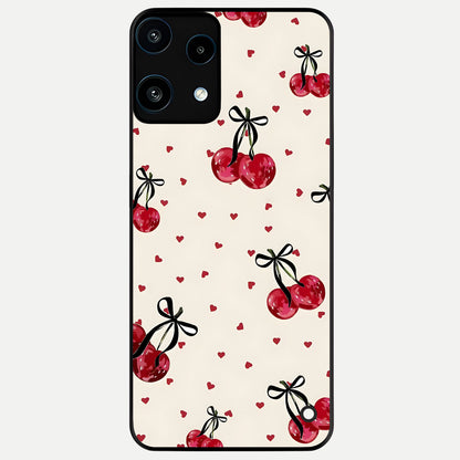 Cherry Heart Bow Glass Case For Nothing Phone 3A Lite back cover – full design glossy printed glass finish