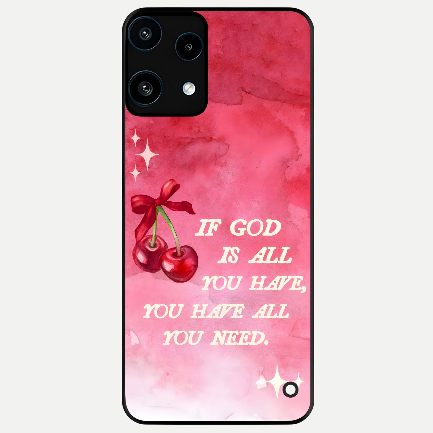  Cherry Quote Glass Case For Nothing Phone 3A Lite back cover – full design glossy printed glass finish