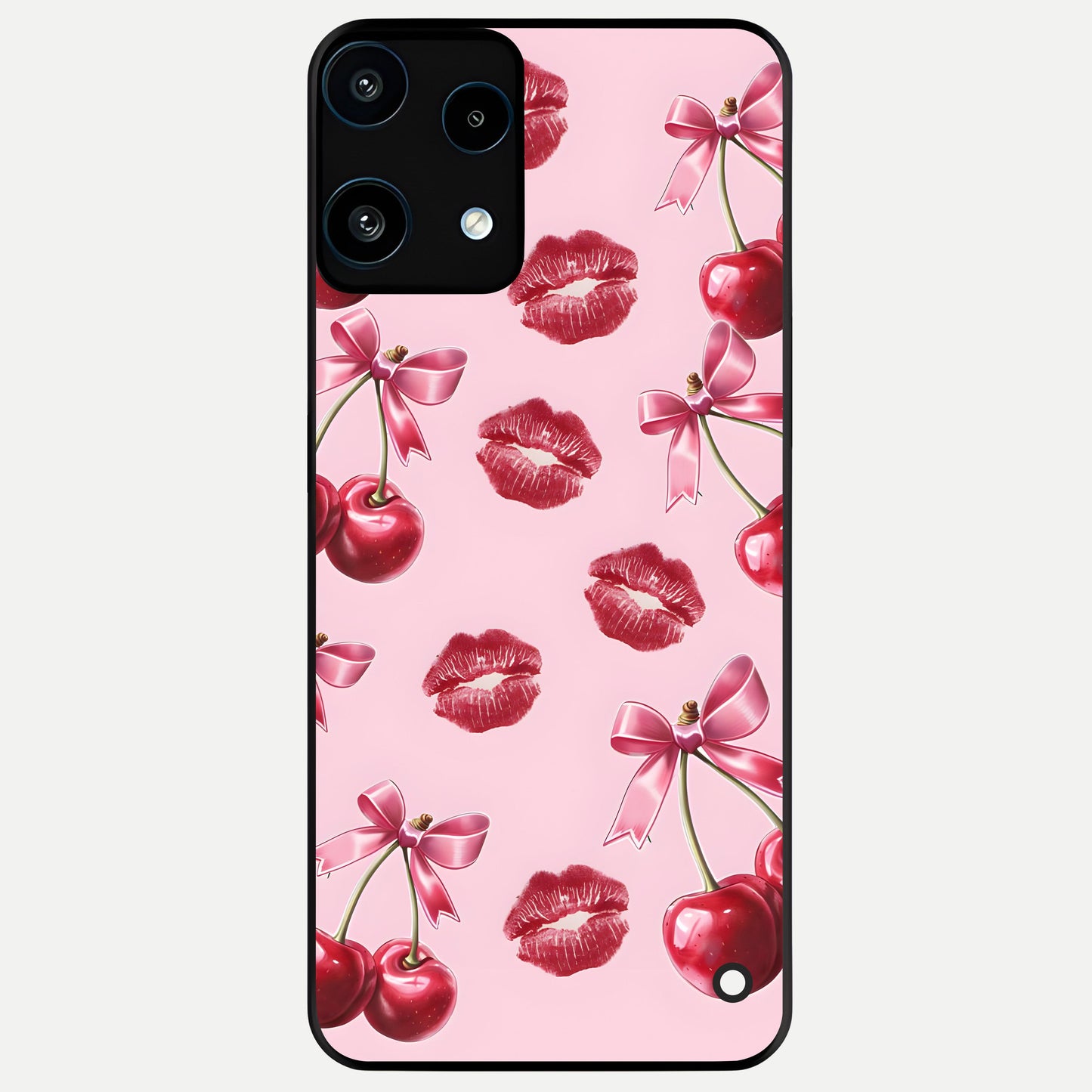  Cherry With Lips Glass Case For Nothing Phone 3A Lite back cover – full design glossy printed glass finish