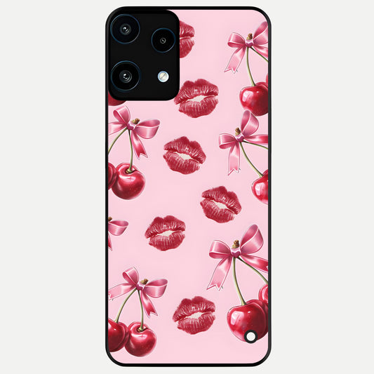  Cherry With Lips Glass Case For Nothing Phone 3A Lite back cover – full design glossy printed glass finish