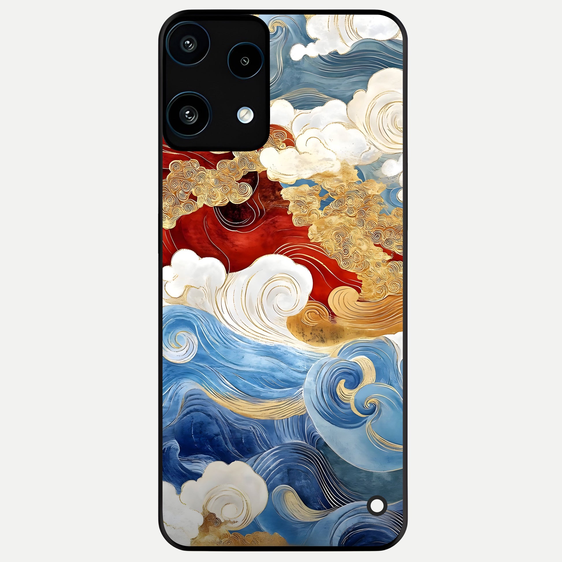  Colored Waves Glass Case For Nothing Phone 3A Lite back cover – full design glossy printed glass finish