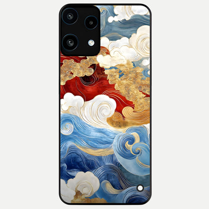  Colored Waves Glass Case For Nothing Phone 3A Lite back cover – full design glossy printed glass finish