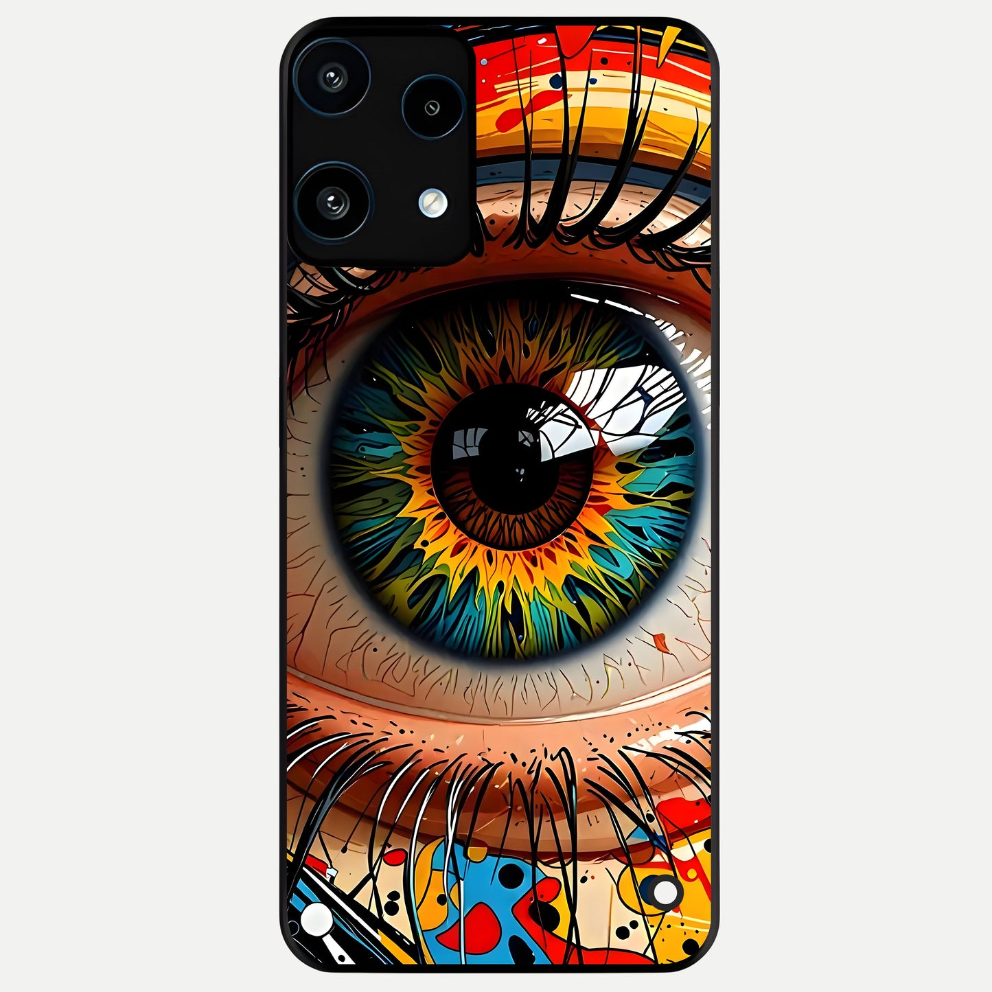  Colorful Eye Glass Case For Nothing Phone 3A Lite back cover – full design glossy printed glass finish