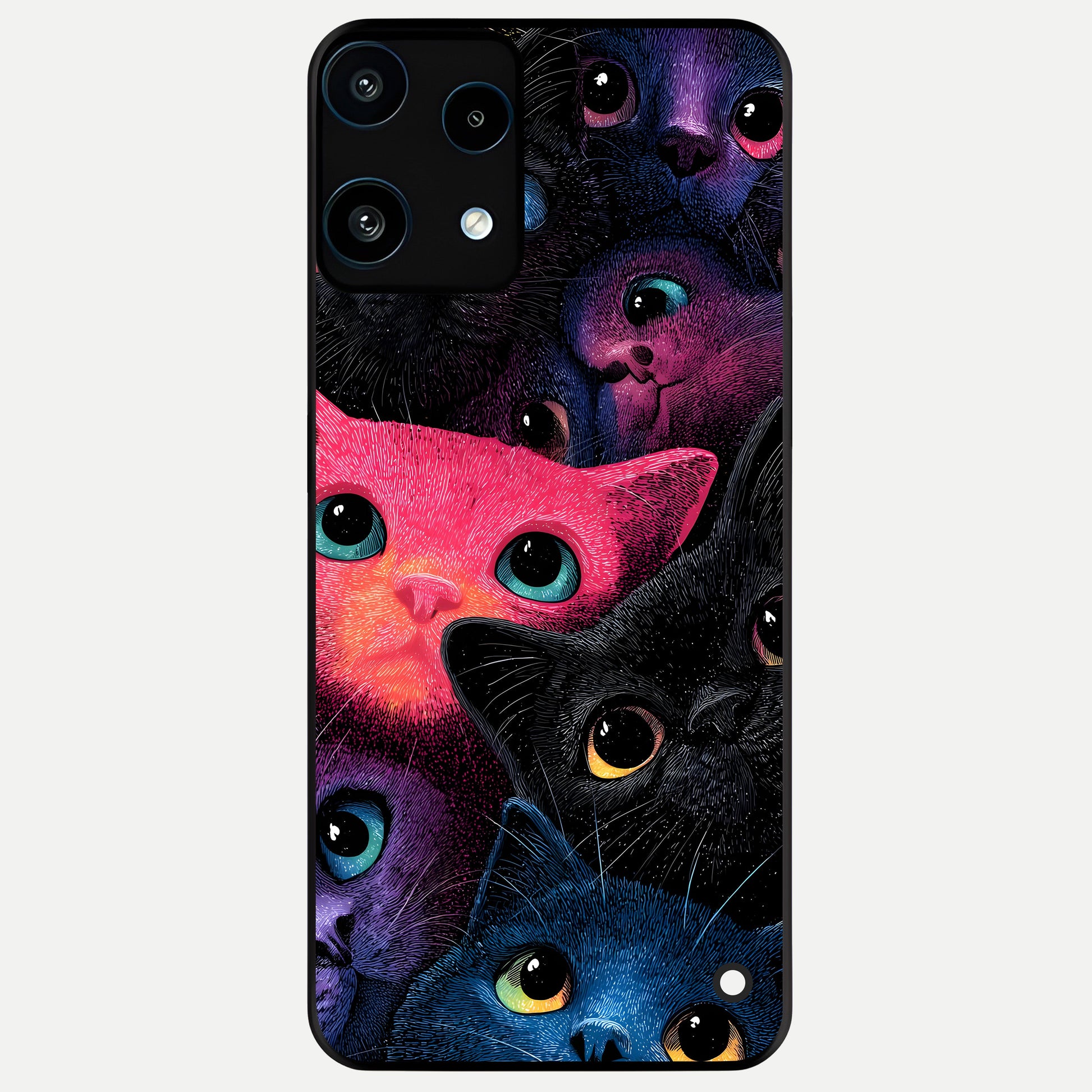  Cosmic Cats Dreams Glass Case For Nothing Phone 3A Lite back cover – full design glossy printed glass finish