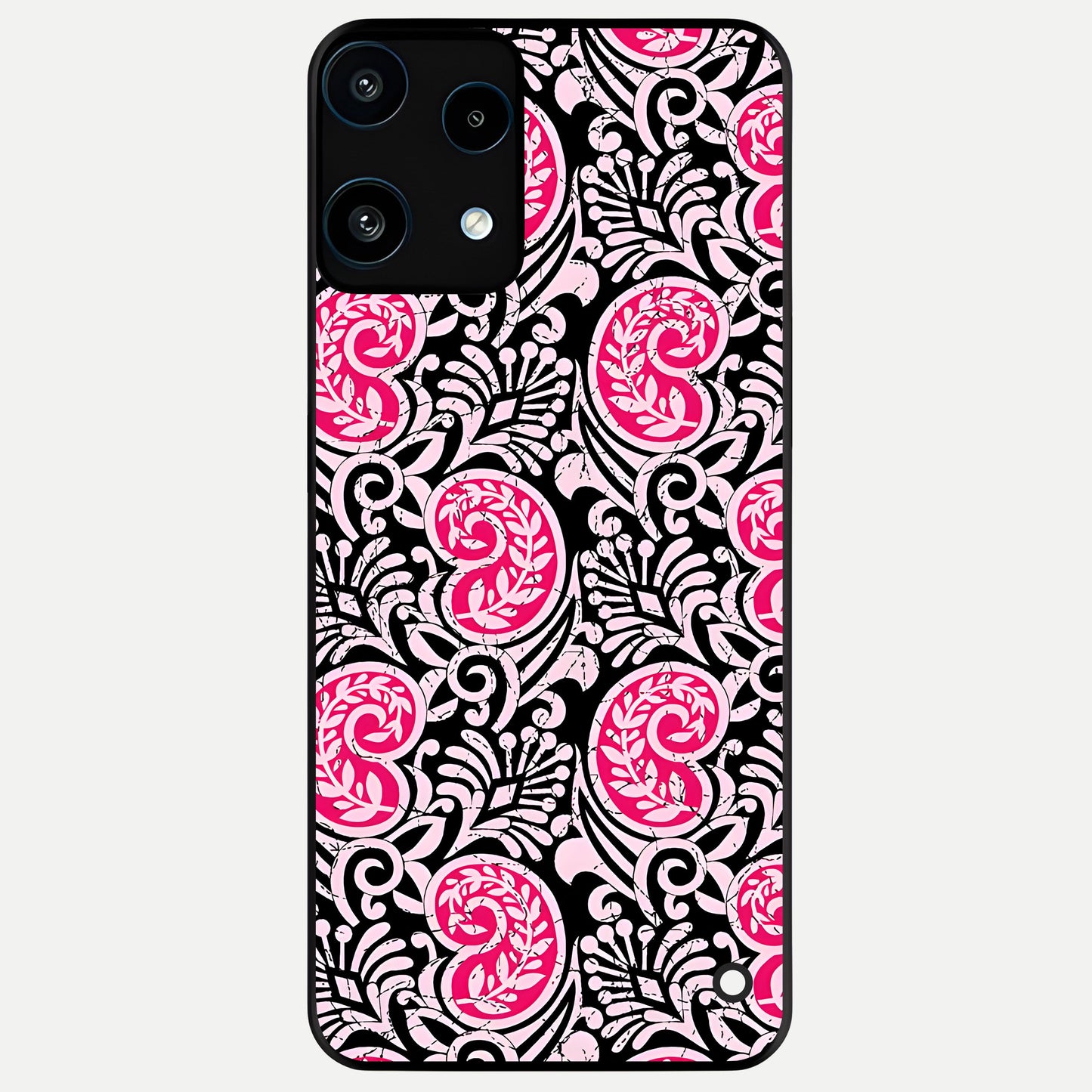  Crimson Paisley Charm Glass Case For Nothing Phone 3A Lite back cover – full design glossy printed glass finish