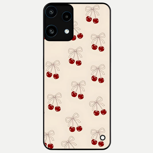  Cute Cherry Pattern Glass Case For Nothing Phone 3A Lite back cover – full design glossy printed glass finish