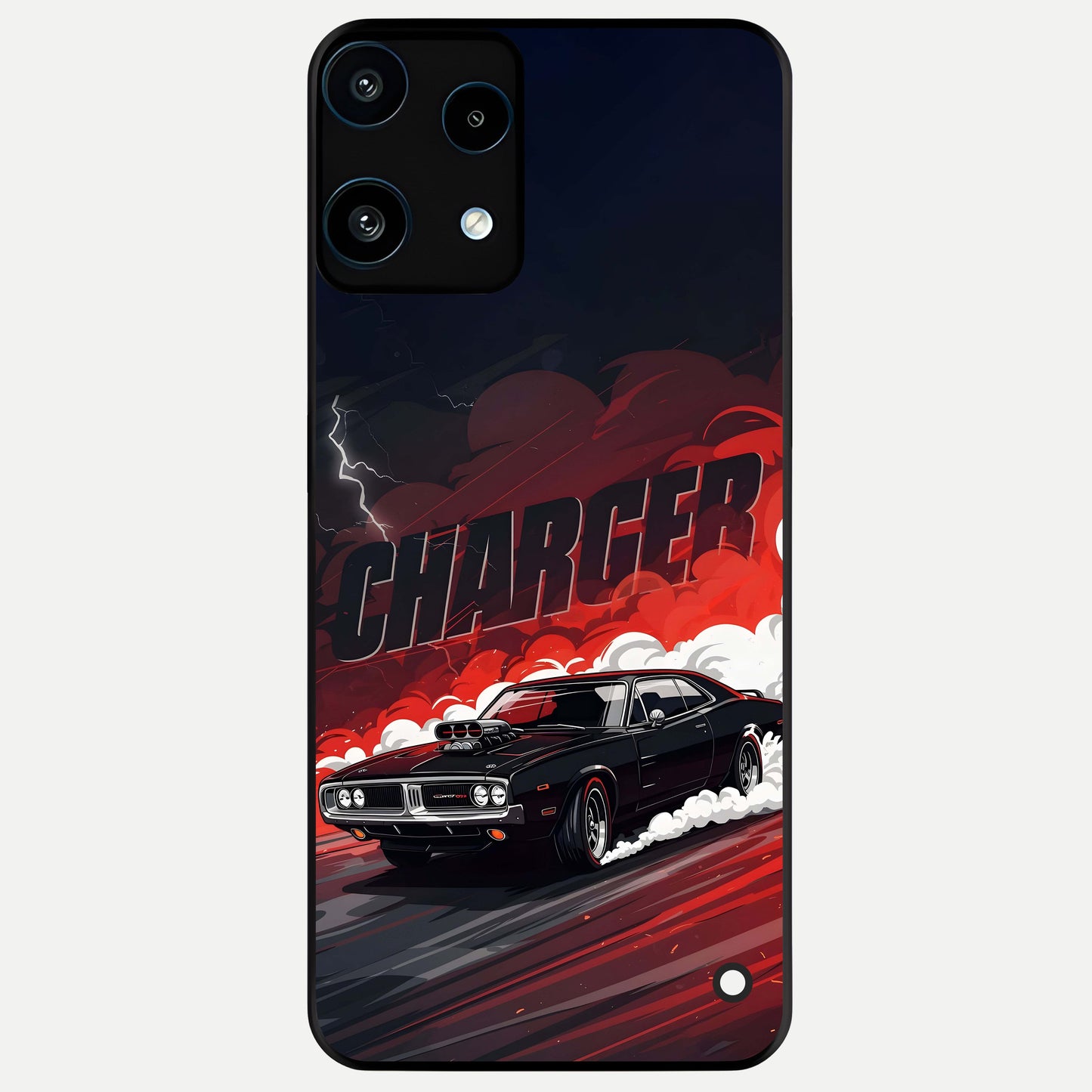  Dark Charger Fury Glass Case For Nothing Phone 3A Lite back cover – full design glossy printed glass finish