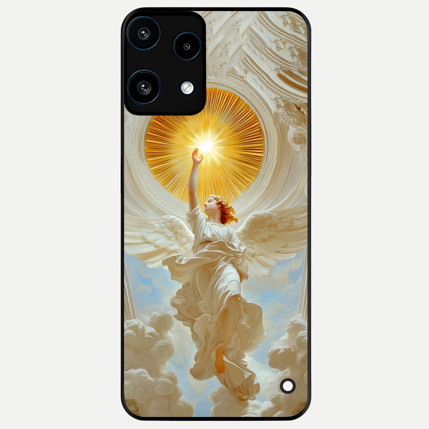  Divine Light Angel Glass Case For Nothing Phone 3A Lite back cover – full design glossy printed glass finish