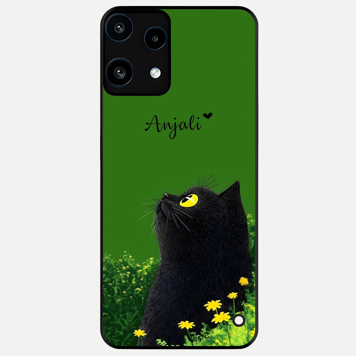  Emerald Cat Custom Name Glass Case For Nothing Phone 3A Lite back cover – full design glossy printed glass finish