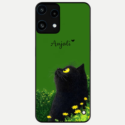  Emerald Cat Custom Name Glass Case For Nothing Phone 3A Lite back cover – full design glossy printed glass finish