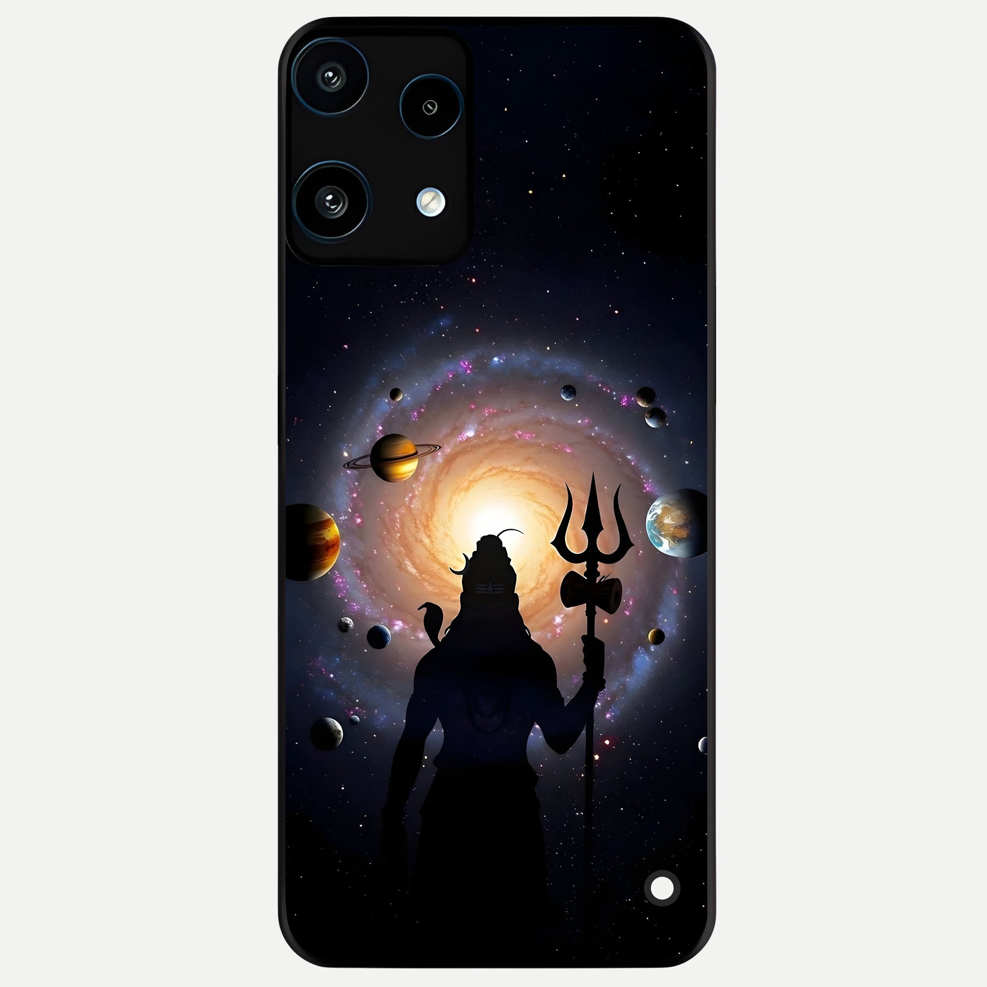  Galactic Shiva Vision Glass Case For Nothing Phone 3A Lite back cover – full design glossy printed glass finish