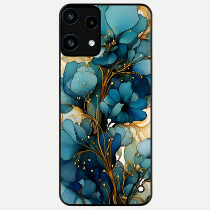  Golden Bloom Symphony Glass Case For Nothing Phone 3A Lite back cover – full design glossy printed glass finish