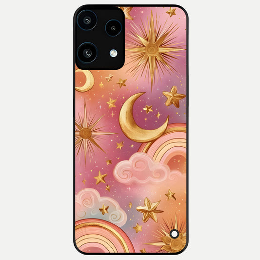  Golden Celestial Dreams Glass Case For Nothing Phone 3A Lite back cover – full design glossy printed glass finish