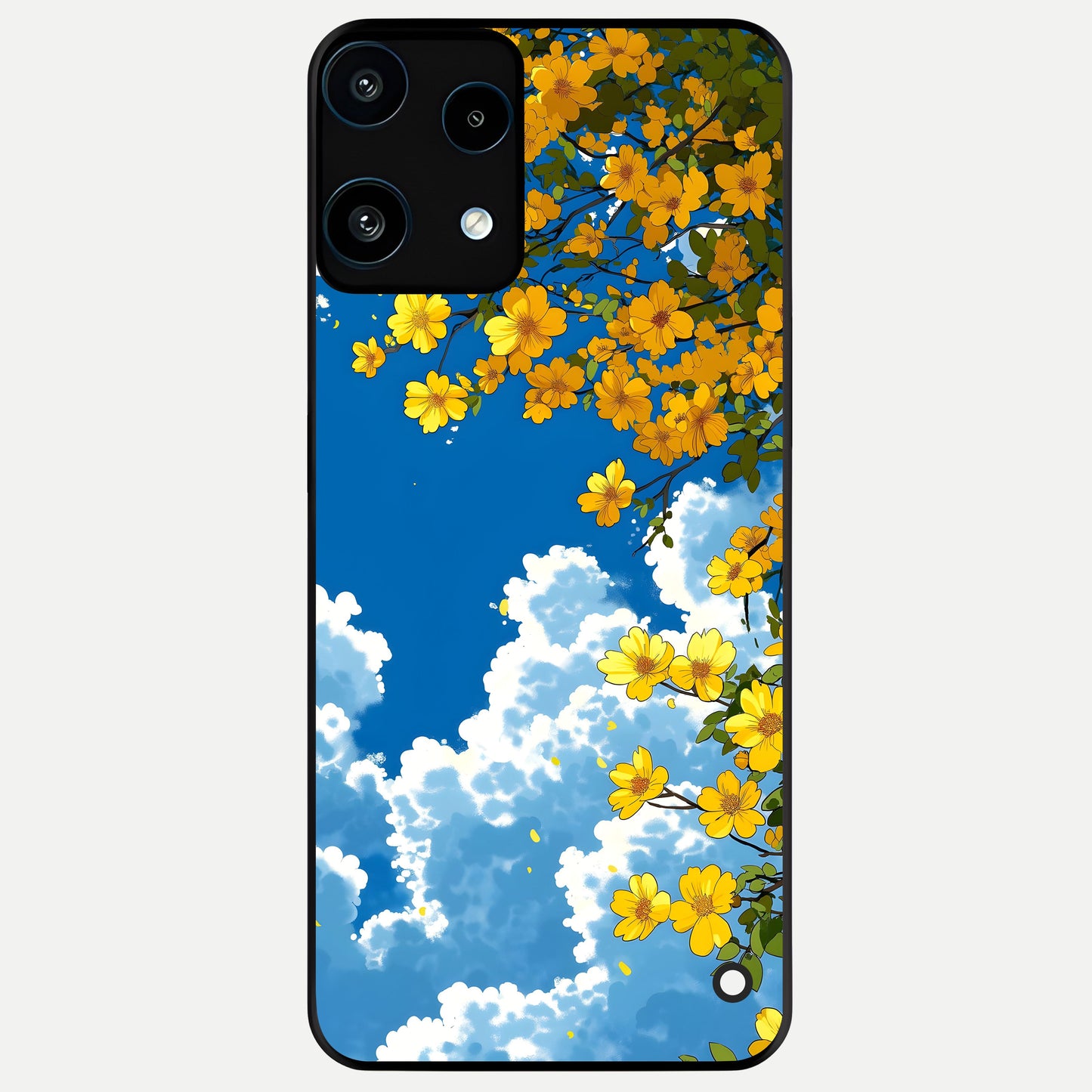  Golden Petal Sky Glass Case For Nothing Phone 3A Lite back cover – full design glossy printed glass finish