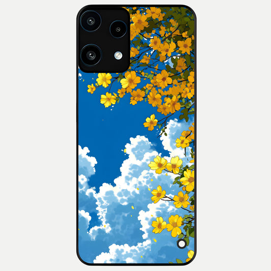  Golden Petal Sky Glass Case For Nothing Phone 3A Lite back cover – full design glossy printed glass finish