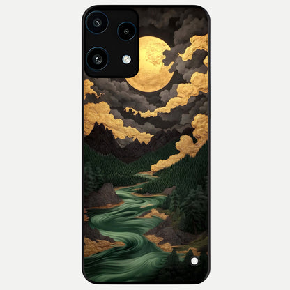  Golden River Moon Glass Case For Nothing Phone 3A Lite back cover – full design glossy printed glass finish