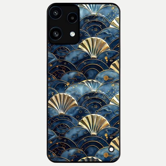  Golden Wave Luxe Glass Case For Nothing Phone 3A Lite back cover – full design glossy printed glass finish