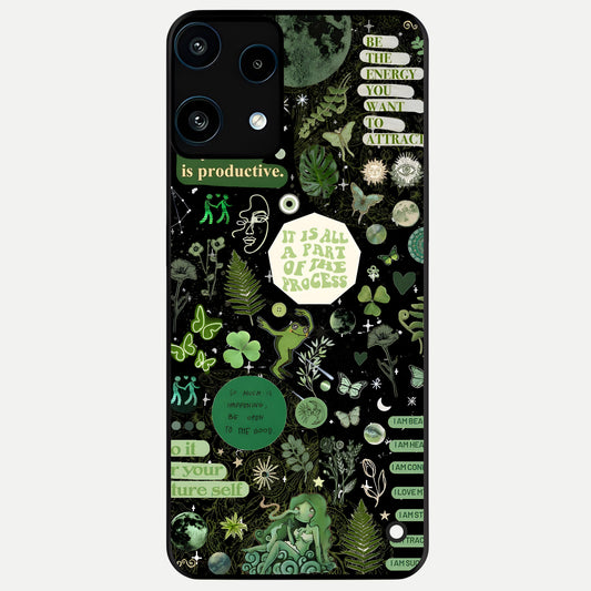  Green Mandala Pattern Glass Case For Nothing Phone 3A Lite back cover – full design glossy printed glass finish