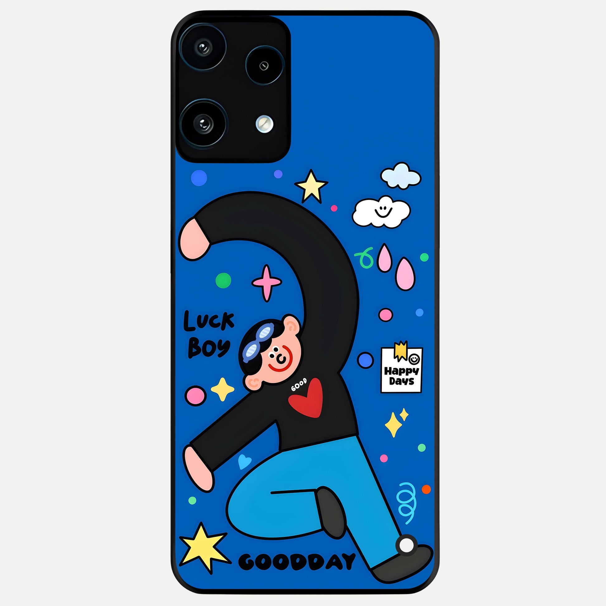  Happy Luck Vibe Glass Case For Nothing Phone 3A Lite back cover – full design glossy printed glass finish