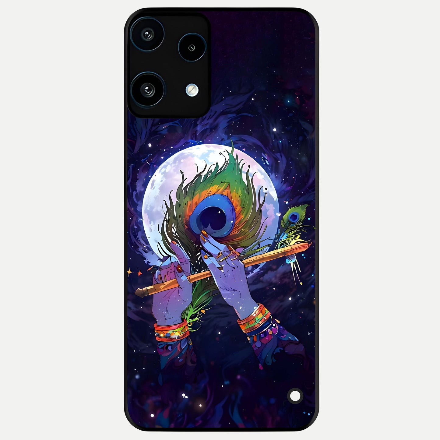  Krishna Hands Art Glass Case For Nothing Phone 3A Lite back cover – full design glossy printed glass finish